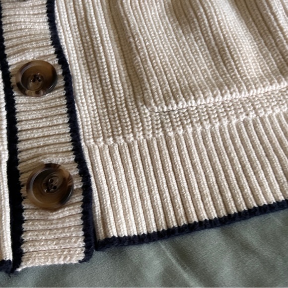 Old Navy Cream Cardigan with Black Trim - Picture 5 of 7